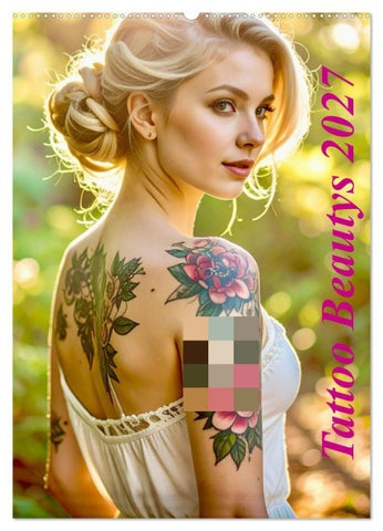 Tattoo Beautys (Wandkalender 2027 DIN A2 hoch), CALVENDO Monatskalender