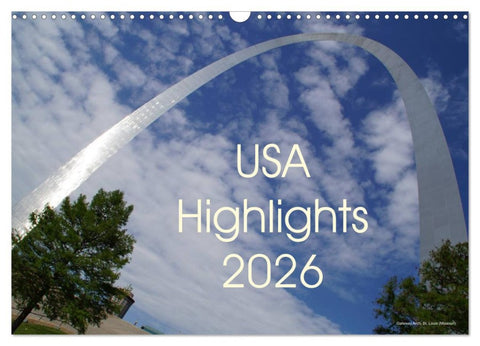 USA Highlights 2026 (Wandkalender 2026 DIN A3 quer), CALVENDO Monatskalender