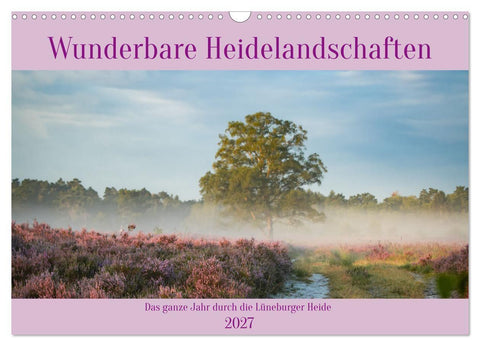 Wunderbare Heidelandschaften (Wandkalender 2027 DIN A3 quer), CALVENDO Monatskalender
