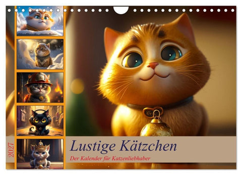 Lustige Kätzchen (Wandkalender 2027 DIN A4 quer), CALVENDO Monatskalender