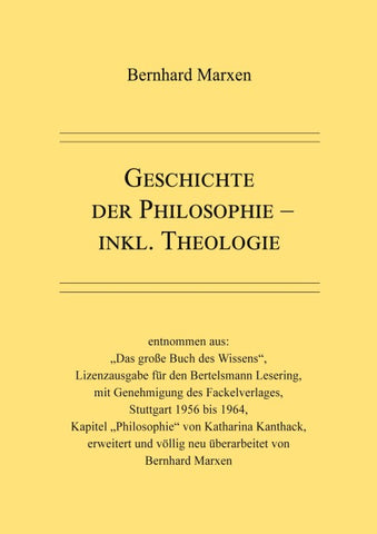 Geschichte der Philosophie - inkl. Theologie