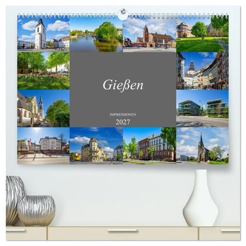 Gießen Impressionen (hochwertiger Premium Wandkalender 2027 DIN A2 quer), Kunstdruck in Hochglanz