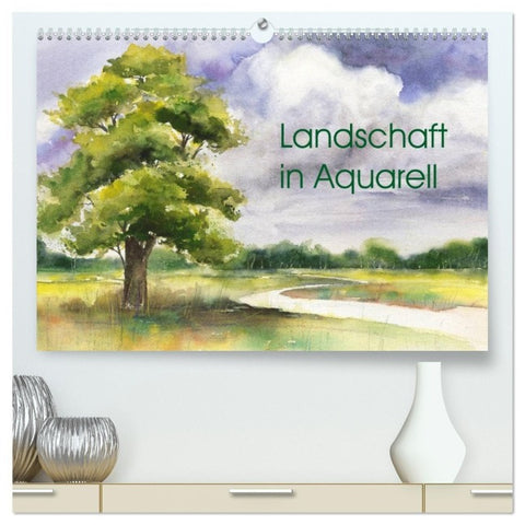 Landschaft in Aquarell (hochwertiger Premium Wandkalender 2027 DIN A2 quer), Kunstdruck in Hochglanz