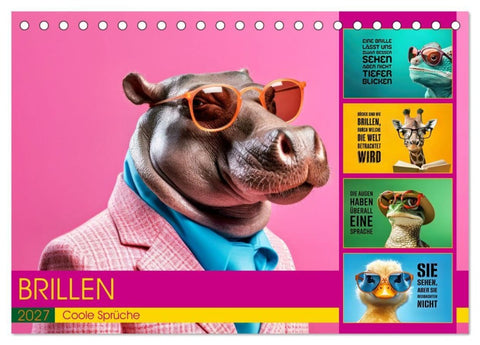 BRILLEN - coole Sprüche (Tischkalender 2027 DIN A5 quer), CALVENDO Monatskalender
