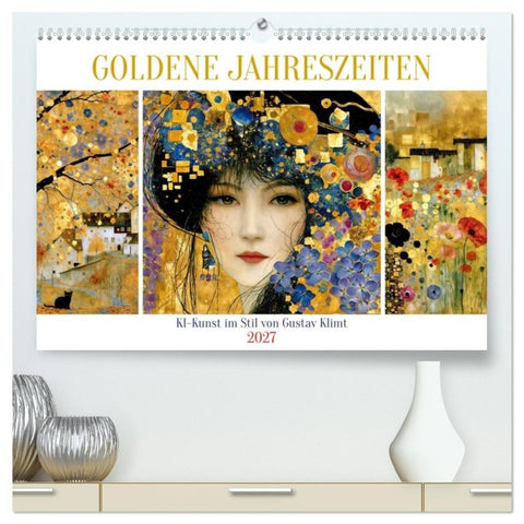 Goldene Jahreszeiten (hochwertiger Premium Wandkalender 2027 DIN A2 quer), Kunstdruck in Hochglanz