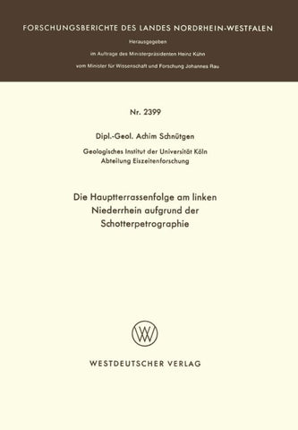 Die Hauptterrassenfolge am linken Niederrhein aufgrund der Schotterpetrographie