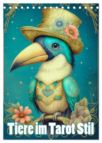Tiere im Tarot Stil (Tischkalender 2027 DIN A5 hoch), CALVENDO Monatskalender