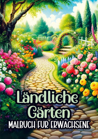 Malbuch für Erwachsene - Ländliche Gärten