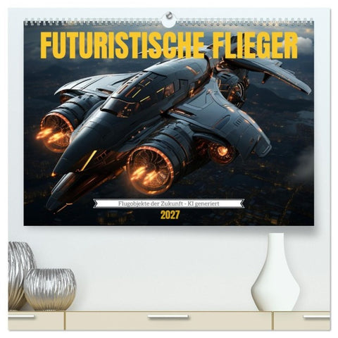 Futuristische Flieger (hochwertiger Premium Wandkalender 2027 DIN A2 quer), Kunstdruck in Hochglanz