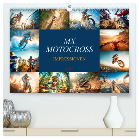 MX - Motocross - Impressionen (hochwertiger Premium Wandkalender 2027 DIN A2 quer), Kunstdruck in Hochglanz