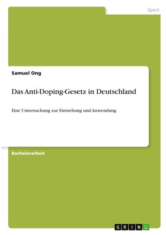 Das Anti-Doping-Gesetz in Deutschland