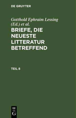 Briefe, die neueste Litteratur betreffend. Teil 8