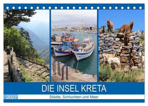 Die Insel Kreta - Städte, Schluchten und Meer (Tischkalender 2027 DIN A5 quer), CALVENDO Monatskalender
