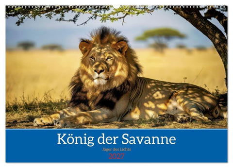Löwen der Savanne (Wandkalender 2027 DIN A2 quer), CALVENDO Monatskalender