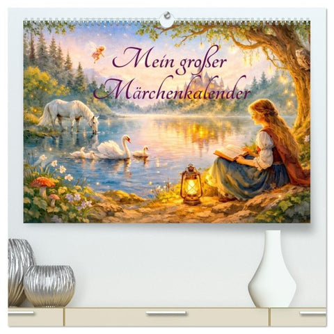 Mein großer Märchenkalender (hochwertiger Premium Wandkalender 2027 DIN A2 quer), Kunstdruck in Hochglanz