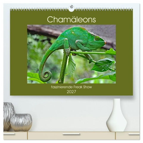 Chamäleons - faszinierende Freak Show (hochwertiger Premium Wandkalender 2027 DIN A2 quer), Kunstdruck in Hochglanz