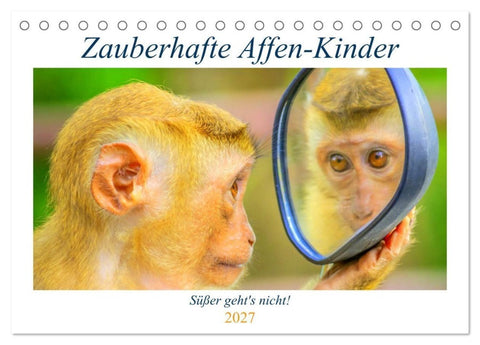 Zauberhafte Affenkinder. Süßer geht´s nicht! (Tischkalender 2027 DIN A5 quer), CALVENDO Monatskalender