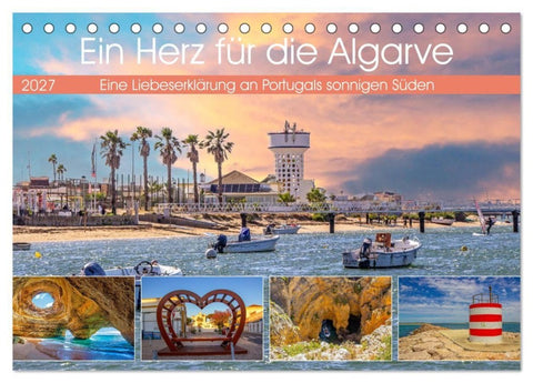 Ein Herz für die Algarve (Tischkalender 2027 DIN A5 quer), CALVENDO Monatskalender