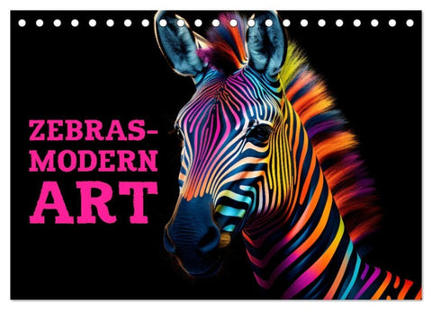 ZEBRAS - Modern Art (Tischkalender 2027 DIN A5 quer), CALVENDO Monatskalender