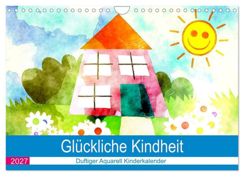 Glückliche Kindheit. Duftiger Aquarell Kinderkalender (Wandkalender 2027 DIN A4 quer), CALVENDO Monatskalender