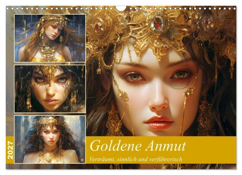 Goldene Anmut. Verträumt, sinnlich und verführerisch (Wandkalender 2027 DIN A3 quer), CALVENDO Monatskalender