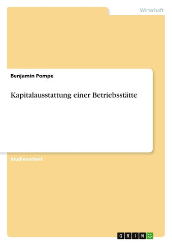 Kapitalausstattung einer Betriebsstätte