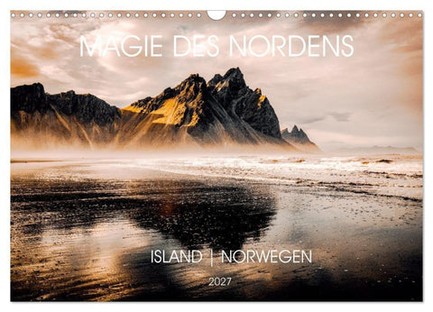 Magie des Nordens, Island und Norwegen (Wandkalender 2027 DIN A3 quer), CALVENDO Monatskalender
