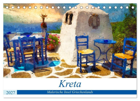 Kreta - Malerische Insel Griechenlands (Tischkalender 2027 DIN A5 quer), CALVENDO Monatskalender