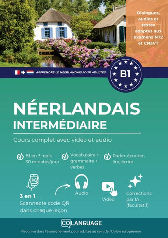 Apprendre le néerlandais B1 intermédiaire. Cours complet avec vidéo et audio