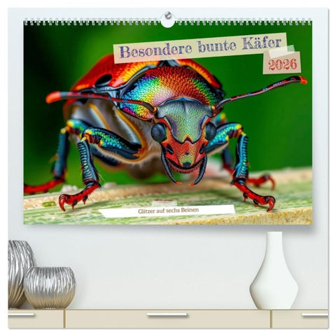Besondere bunte Käfer (hochwertiger Premium Wandkalender 2026 DIN A2 quer), Kunstdruck in Hochglanz