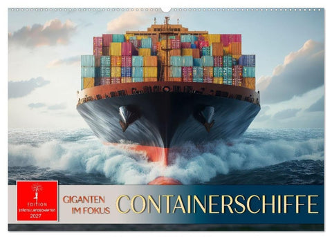 Containerschiffe - Giganten im Fokus (Wandkalender 2027 DIN A2 quer), CALVENDO Monatskalender