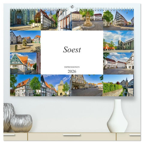 Soest Impressionen (hochwertiger Premium Wandkalender 2026 DIN A2 quer), Kunstdruck in Hochglanz