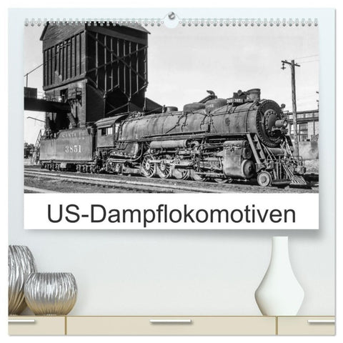 US-Dampflokomotiven (hochwertiger Premium Wandkalender 2027 DIN A2 quer), Kunstdruck in Hochglanz