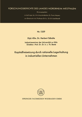 Kapitalfreisetzung durch rationelle Lagerhaltung in industriellen Unternehmen