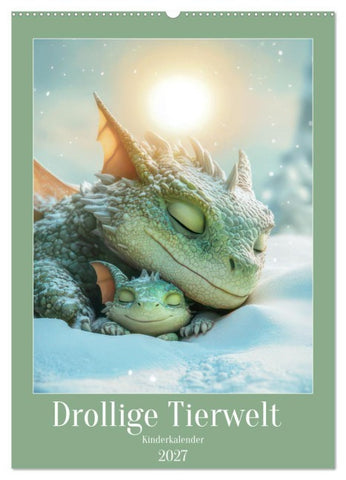 Drollige Tierwelt - Kinderkalender (Wandkalender 2027 DIN A2 hoch), CALVENDO Monatskalender