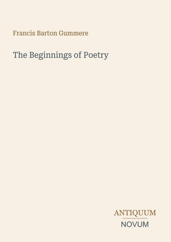 The Beginnings of Poetry