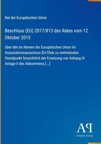 Beschluss (EU) 2017/813 des Rates vom 12. Oktober 2015