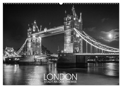 London Stadt an der Themse (Wandkalender 2027 DIN A2 quer), CALVENDO Monatskalender