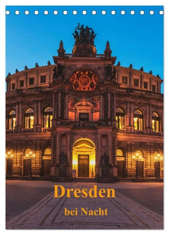 Dresden bei Nacht (Tischkalender 2027 DIN A5 hoch), CALVENDO Monatskalender