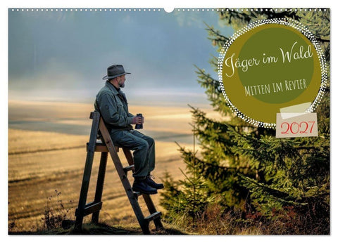 Jäger im Wald (Wandkalender 2027 DIN A2 quer), CALVENDO Monatskalender