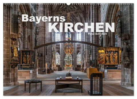Bayerns Kirchen (Wandkalender 2026 DIN A2 quer), CALVENDO Monatskalender