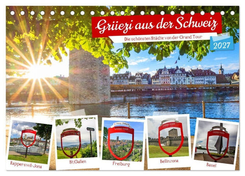 Grüezi aus der Schweiz (Tischkalender 2027 DIN A5 quer), CALVENDO Monatskalender