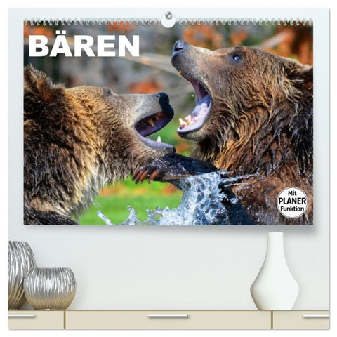 Bären (hochwertiger Premium Wandkalender 2026 DIN A2 quer), Kunstdruck in Hochglanz