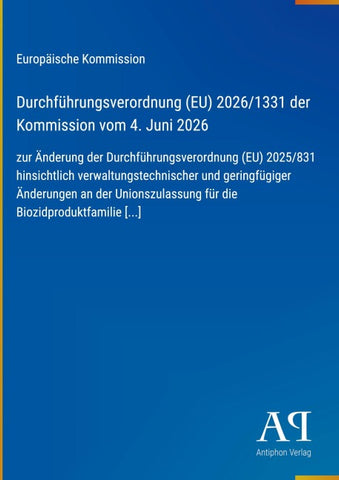 Durchführungsverordnung (EU) 2026/1331 der Kommission vom 4. Juni 2026