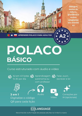 Aprender polaco A2 básico. Curso estruturado com áudio e vídeo