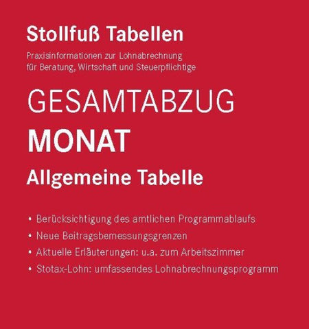 Tabelle, Gesamtabzug 2026 Monat Sonderausgabe Juli