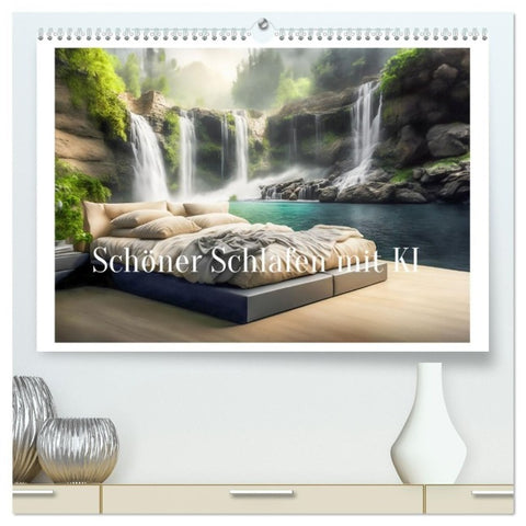 Schöner Schlafen mit KI (hochwertiger Premium Wandkalender 2027 DIN A2 quer), Kunstdruck in Hochglanz