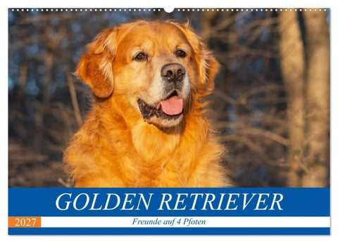 Golden Retriever - Freunde auf 4 Pfoten (Wandkalender 2027 DIN A2 quer), CALVENDO Monatskalender