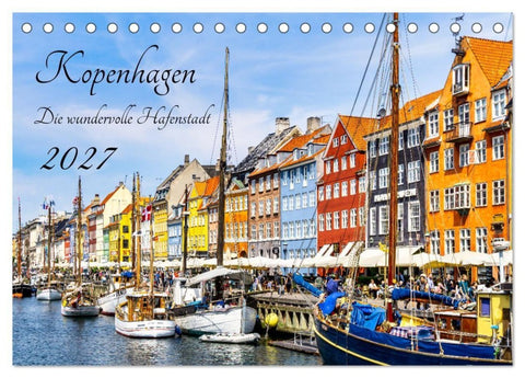 Kopenhagen - Die wundervolle Hafenstadt (Tischkalender 2027 DIN A5 quer), CALVENDO Monatskalender