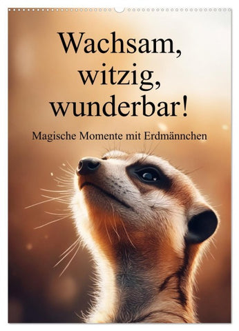 Wachsam, witzig, wunderbar! - Magische Momente mit Erdmännchen (Wandkalender 2026 DIN A2 hoch), CALVENDO Monatskalender
